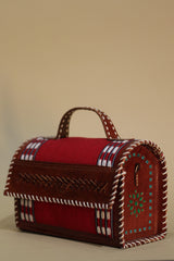 Kutchi Leather Box Bag | Leirum Phee Sling |  Red