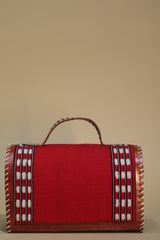 Kutchi Leather Box Bag | Leirum Phee Sling |  Red