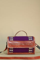 Kutchi Leather Box Bag | Leirum Phee Sling | Purple