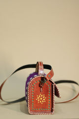 Kutchi Leather Box Bag | Leirum Phee Sling | Purple