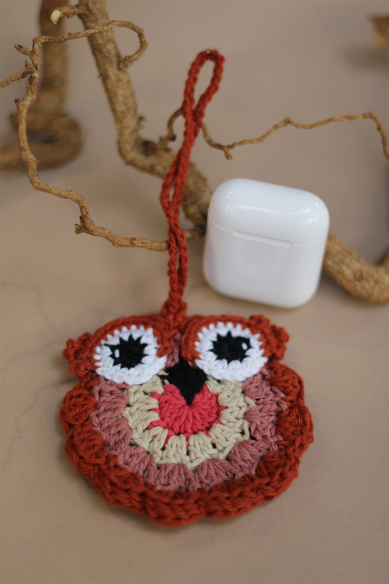 Natkhat Ullu | Knick Knack Crochet Pouch | Rust