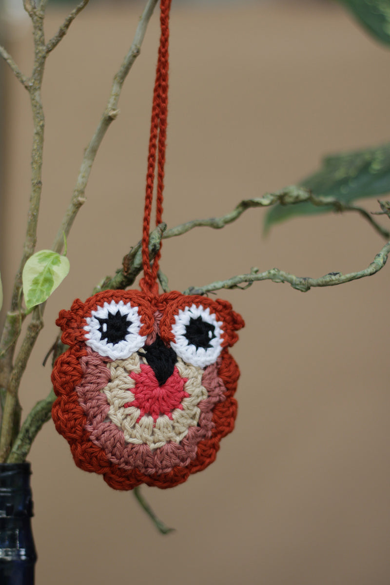 Natkhat Ullu | Knick Knack Crochet Pouch | Rust