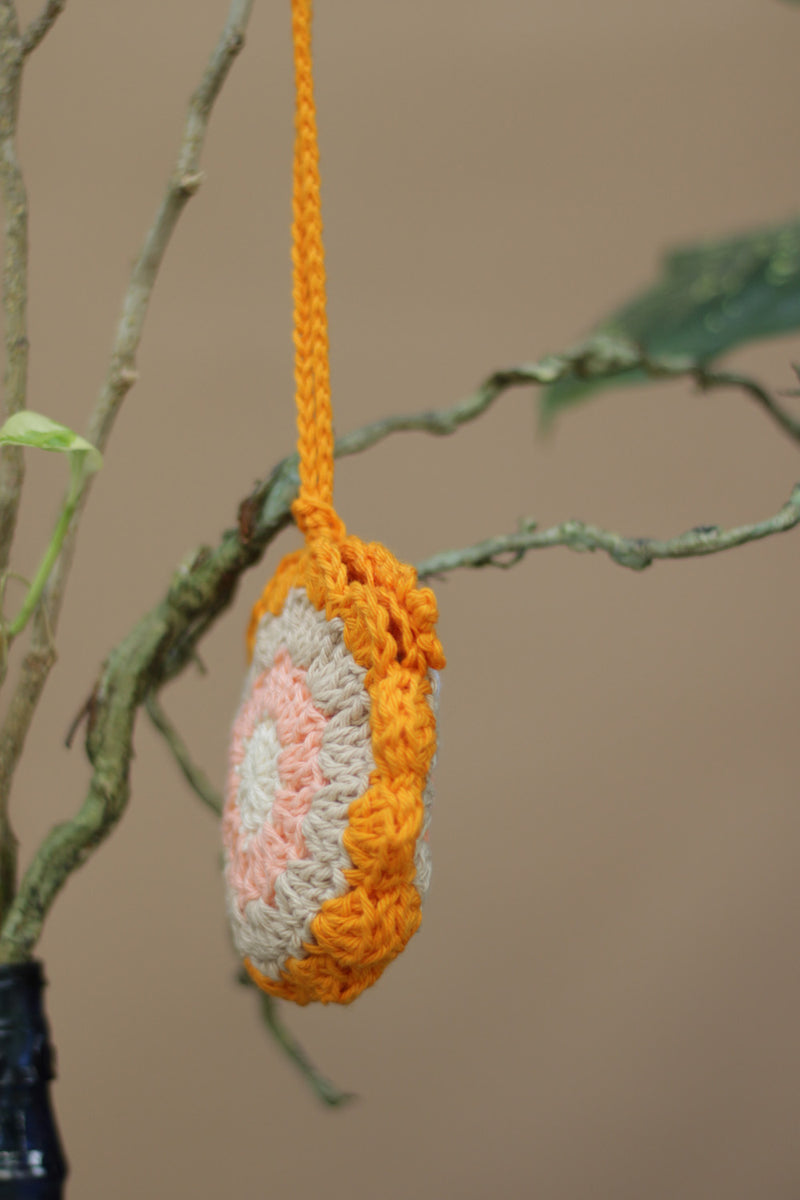 Natkhat Ullu | Knick Knack Crochet Pouch | Amber Orange