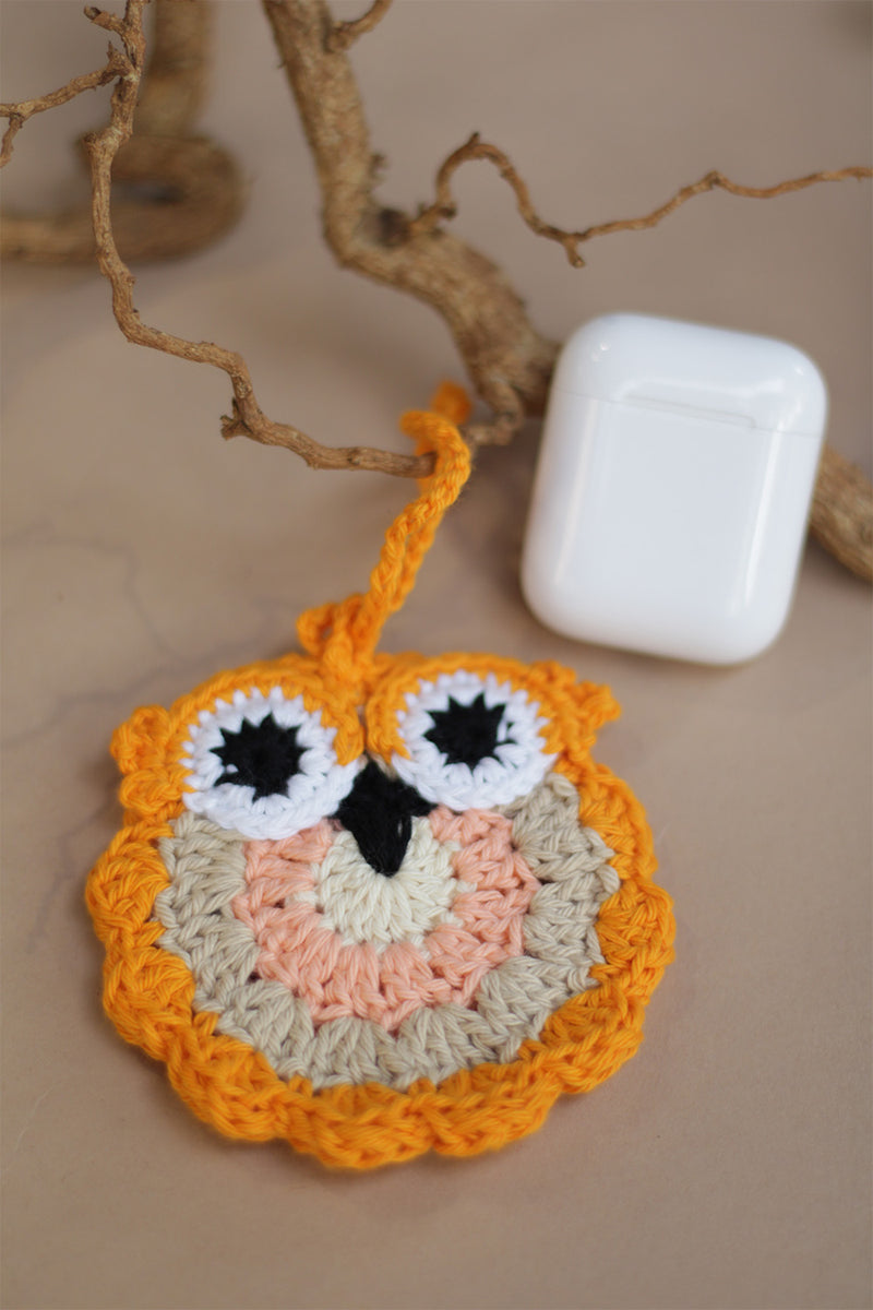 Natkhat Ullu | Knick Knack Crochet Pouch | Amber Orange