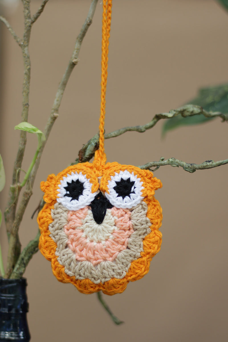 Natkhat Ullu | Knick Knack Crochet Pouch | Amber Orange