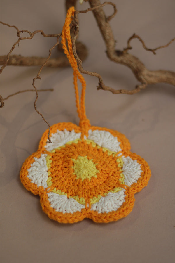 Khilkhilate Phool | Knick Knack Crochet Pouch | Amber Orange