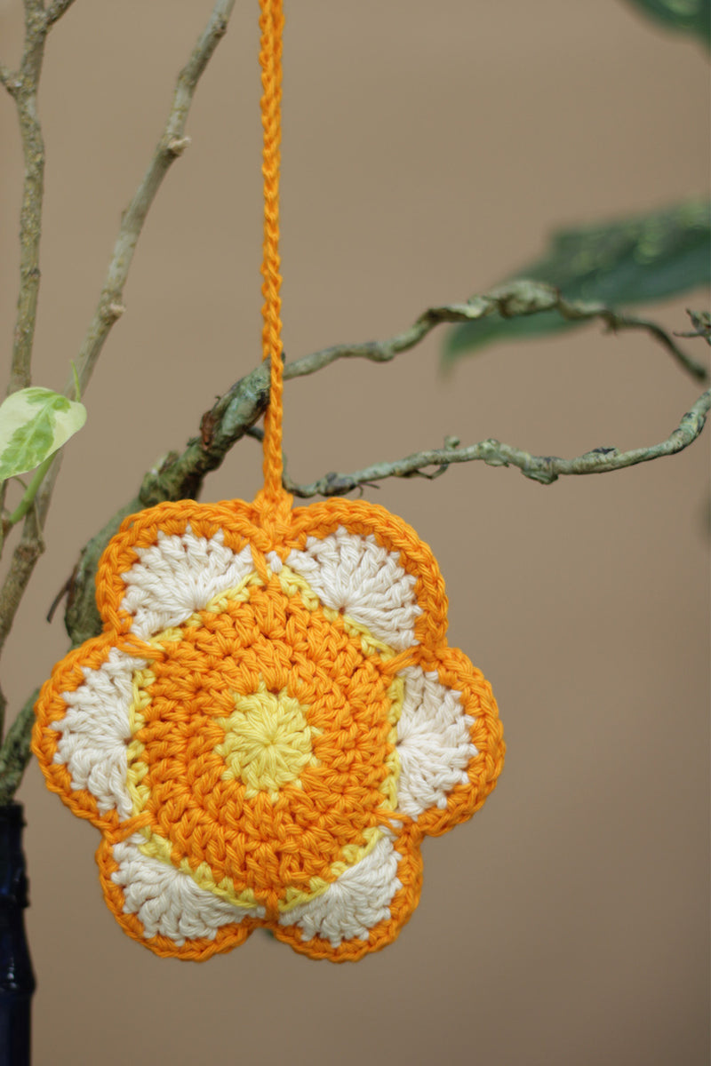 Khilkhilate Phool | Knick Knack Crochet Pouch | Amber Orange