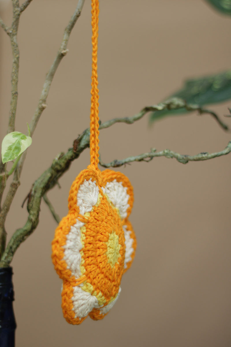 Khilkhilate Phool | Knick Knack Crochet Pouch | Amber Orange