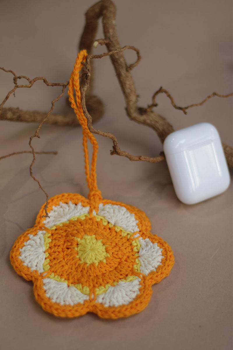 Khilkhilate Phool | Knick Knack Crochet Pouch | Amber Orange