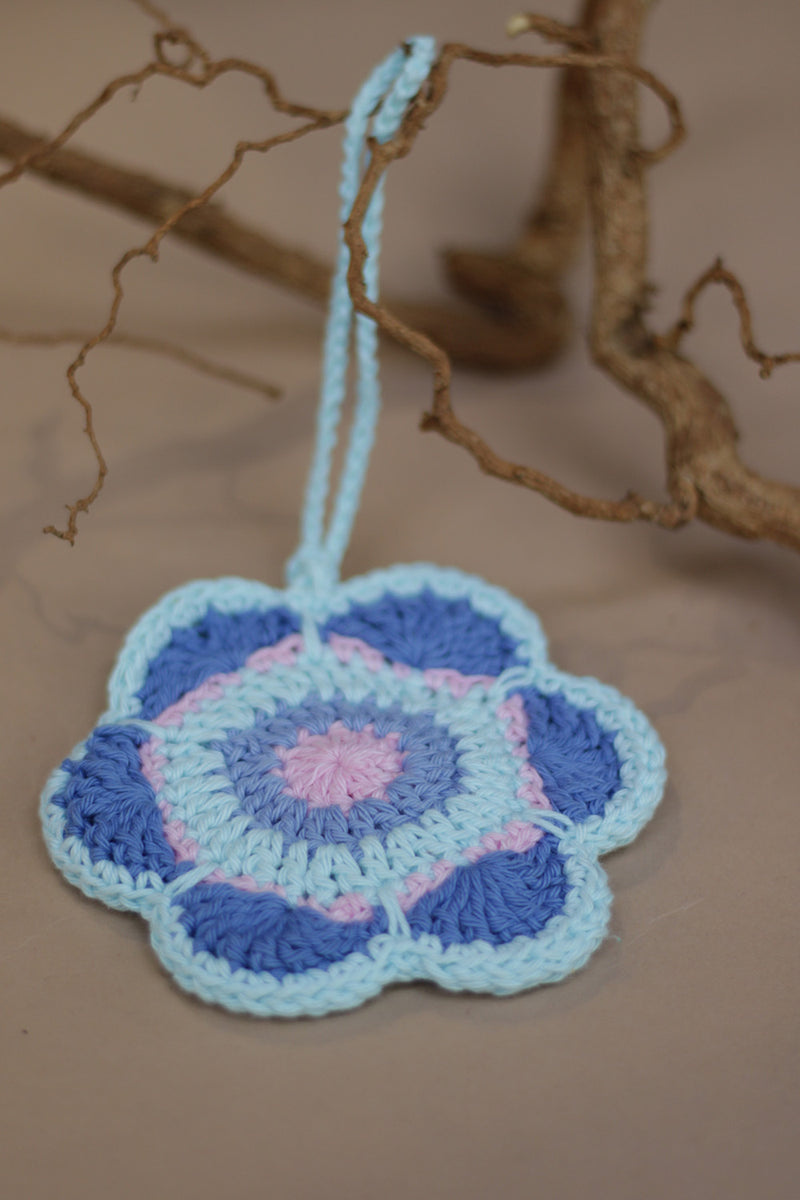 Khilkhilate Phool | Knick Knack Crochet Pouch | Blue & Pink