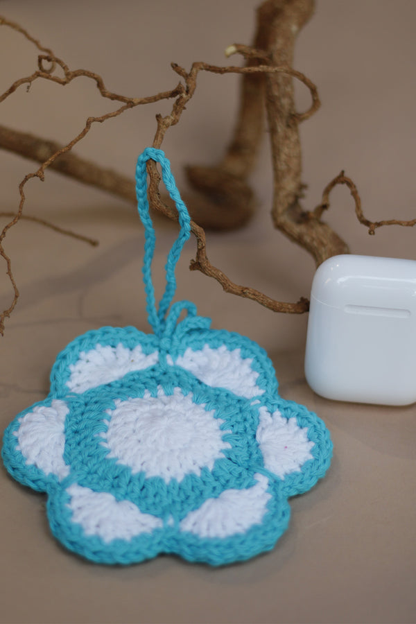 Khilkhilate Phool | Knick Knack Crochet Pouch | Blue