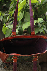 Handcrafted Kutch Leather Bag | Ajrakh
