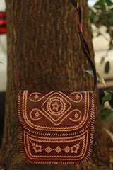 Handcrafted Kutch Leather Bag | Brown