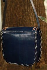 Handcrafted Kutch Leather Bag | Blue