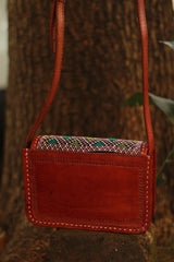 Handcrafted Kutch Leather Bag | Mirrorwork | Brown