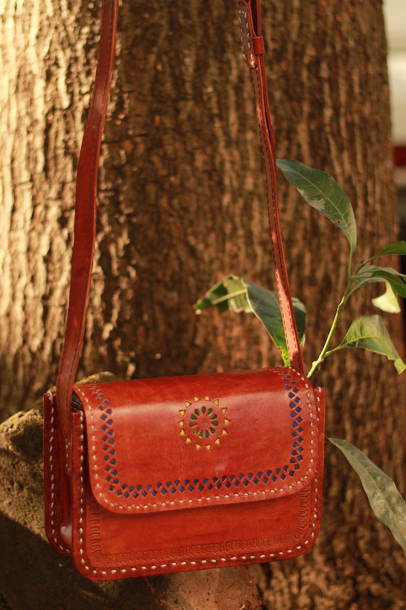 Handcrafted Kutch Leather Bag | Brown
