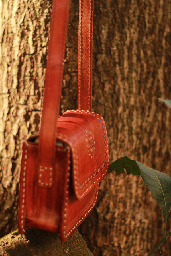Handcrafted Kutch Leather Bag | Brown