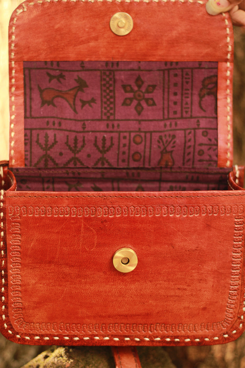 Handcrafted Kutch Leather Bag | Brown