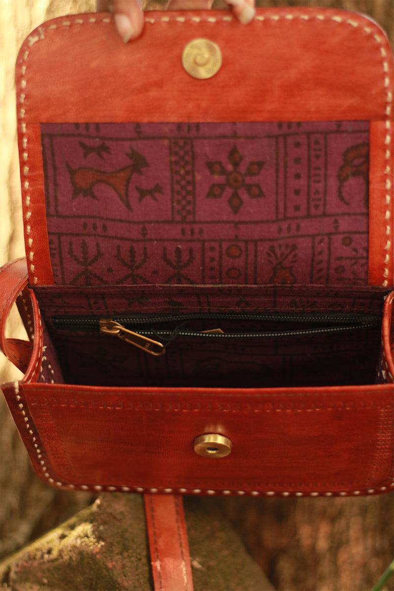 Handcrafted Kutch Leather Bag | Brown