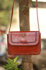 Handcrafted Kutch Leather Bag | Brown