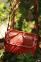Handcrafted Kutch Leather Bag | Brown
