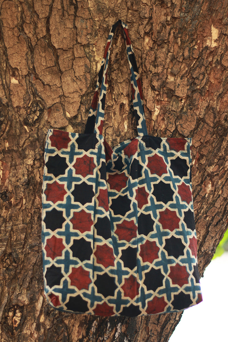 Fabric Jhola Bag | Madder Shatkon Ajrakh