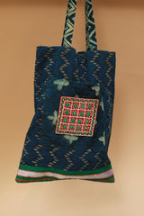 Fabric Jhola Bag | Sea Blue
