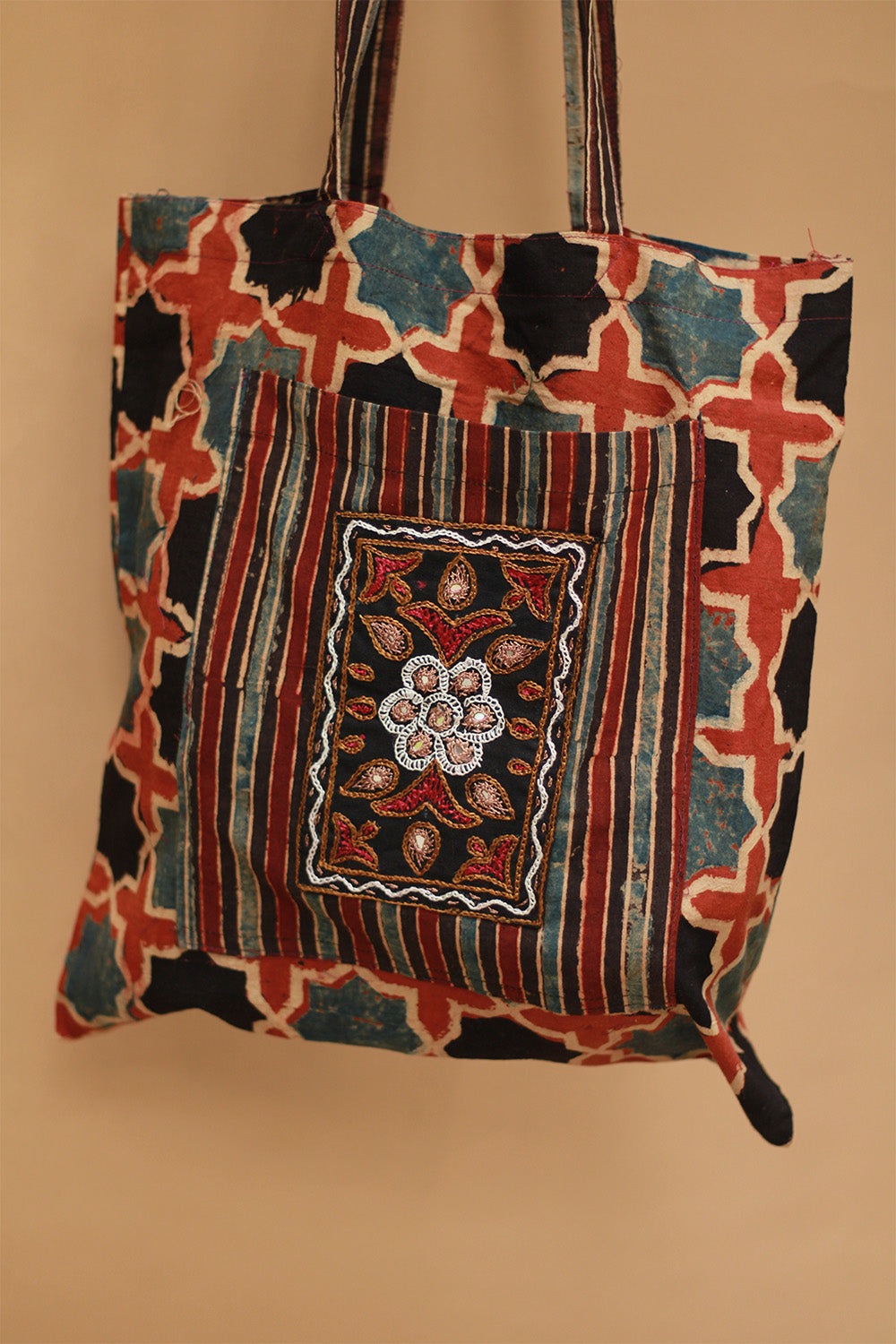 Fabric Jhola Bag | Madder Shatkon Ajrakh