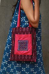 Fabric Jhola Bag | Magenta & Fuschia