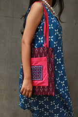 Fabric Jhola Bag | Magenta & Fuschia