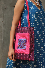 Fabric Jhola Bag | Magenta & Fuschia