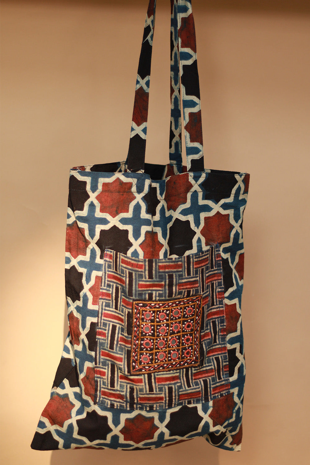 Fabric Jhola Bag | Madder Shatkon Ajrakh