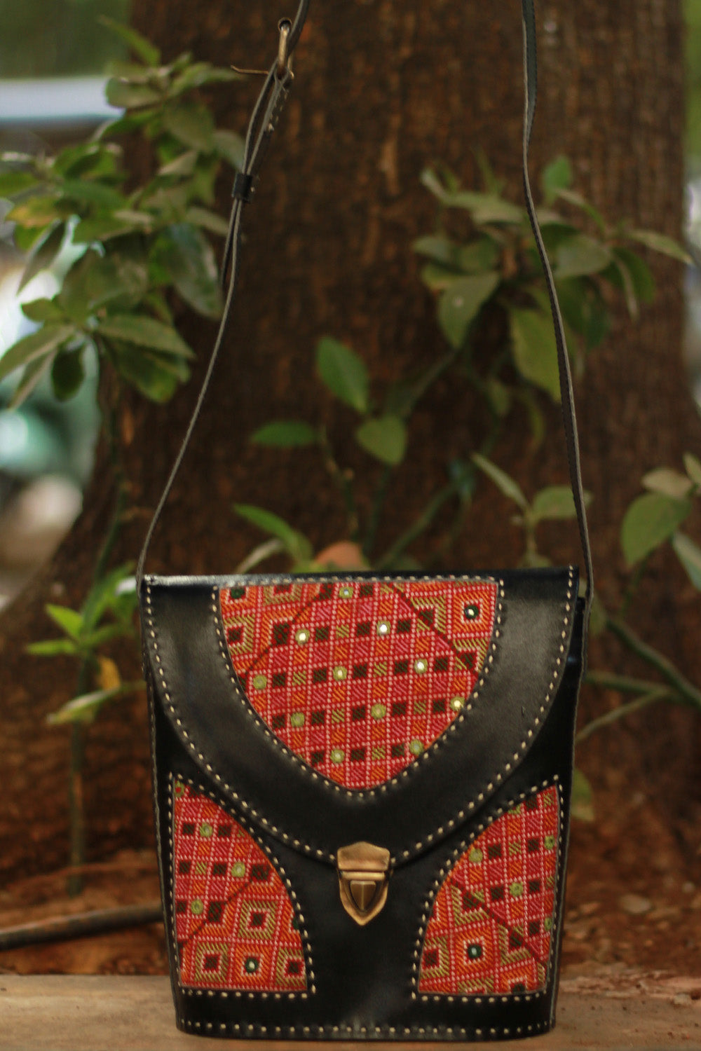 Handcrafted Kutch Leather Bag | Embroidered