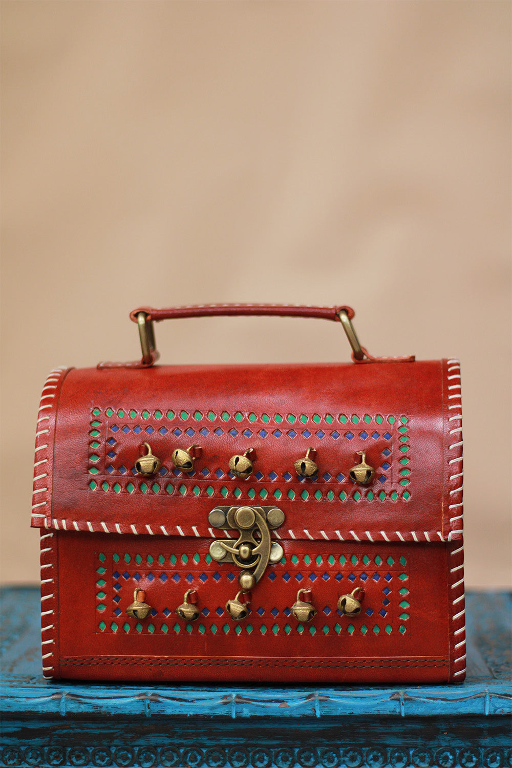 Handcrafted Kutch Leather Bag | Ghungroo