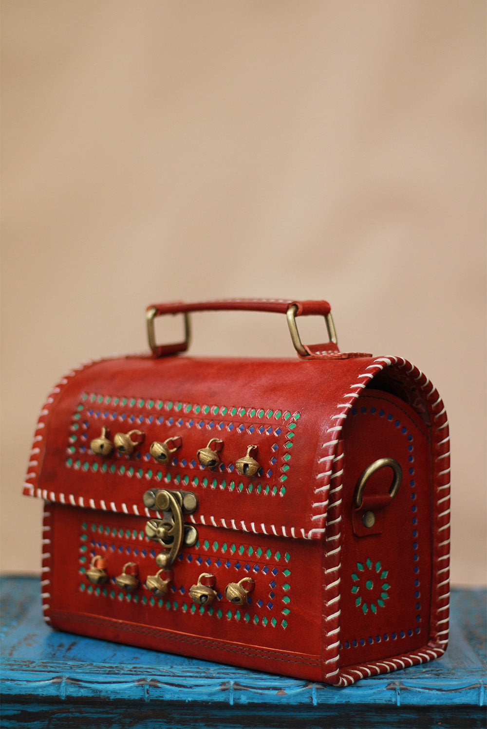 Handcrafted Kutch Leather Bag | Ghungroo