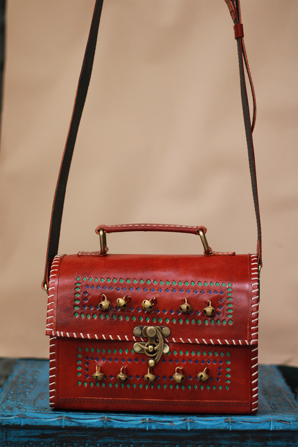 Handcrafted Kutch Leather Bag | Ghungroo