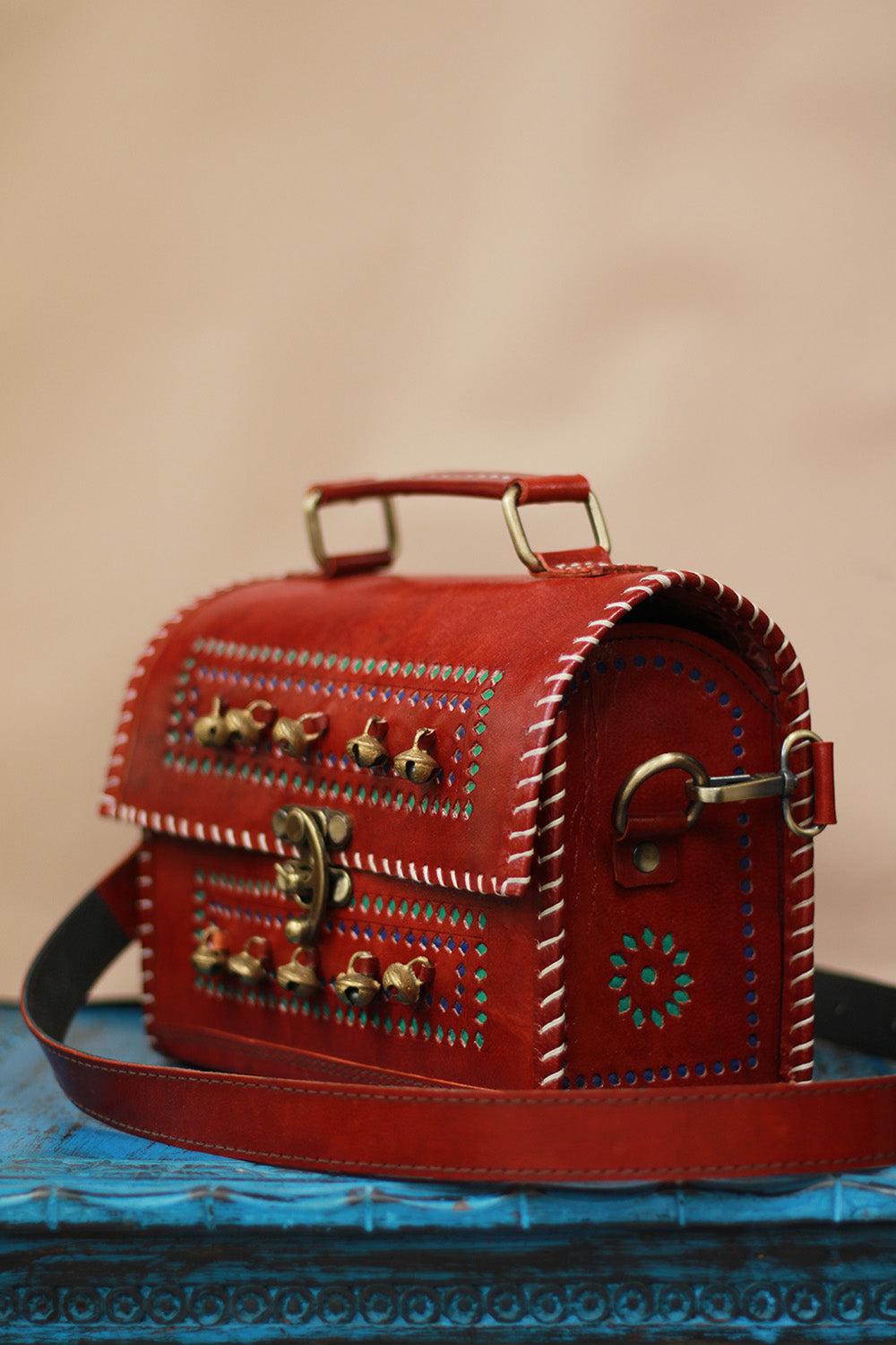 Handcrafted Kutch Leather Bag | Ghungroo