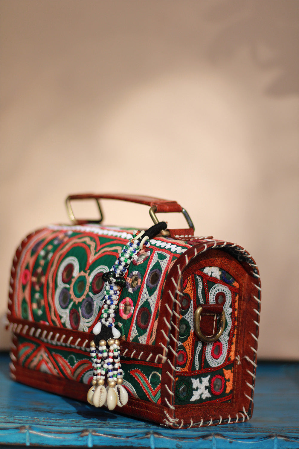 Handcrafted Kutch Leather Bag | Mirrorwork