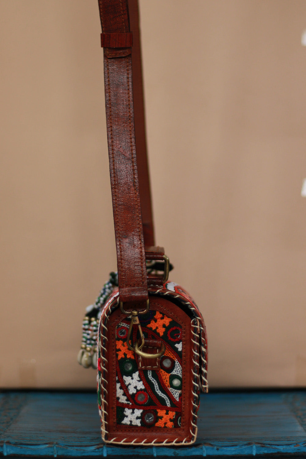 Handcrafted Kutch Leather Bag | Mirrorwork