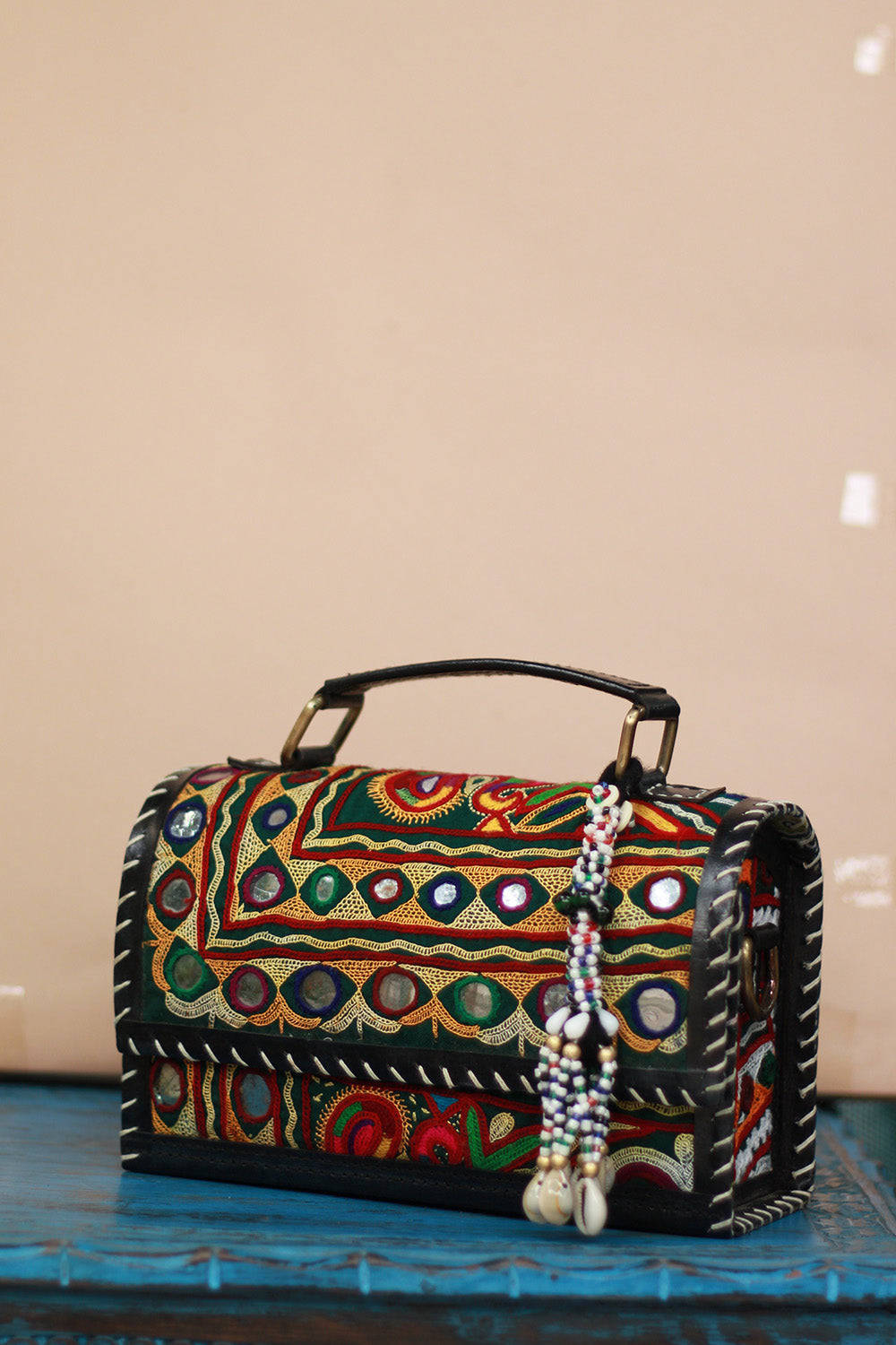 Handcrafted Kutch Leather Bag | Mirrorwork