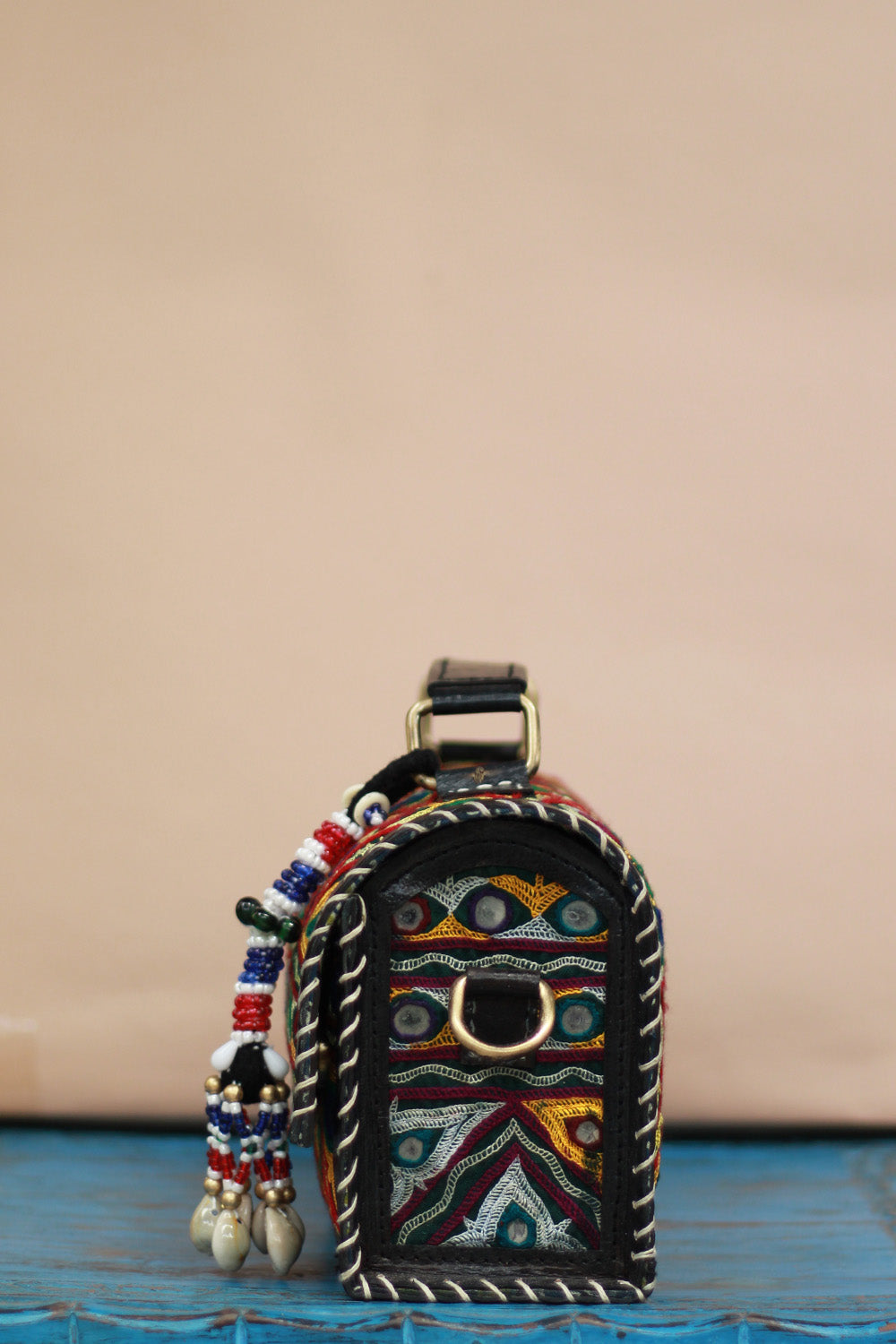 Handcrafted Kutch Leather Bag | Mirrorwork
