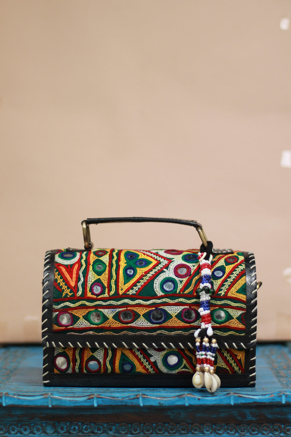Handcrafted Kutch Leather Bag | Mirrorwork