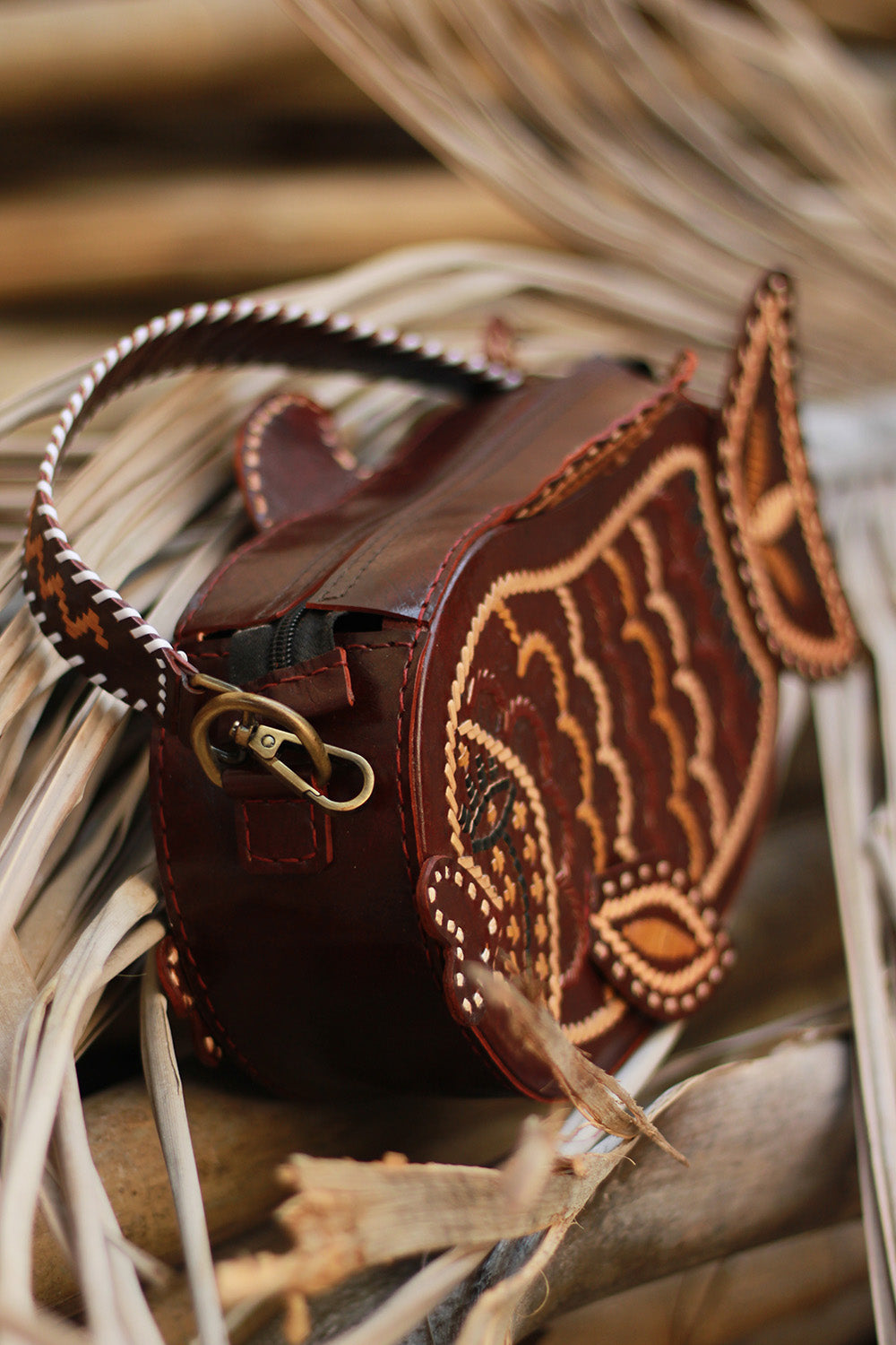 Handcrafted Kutch Leather Bag | Fish