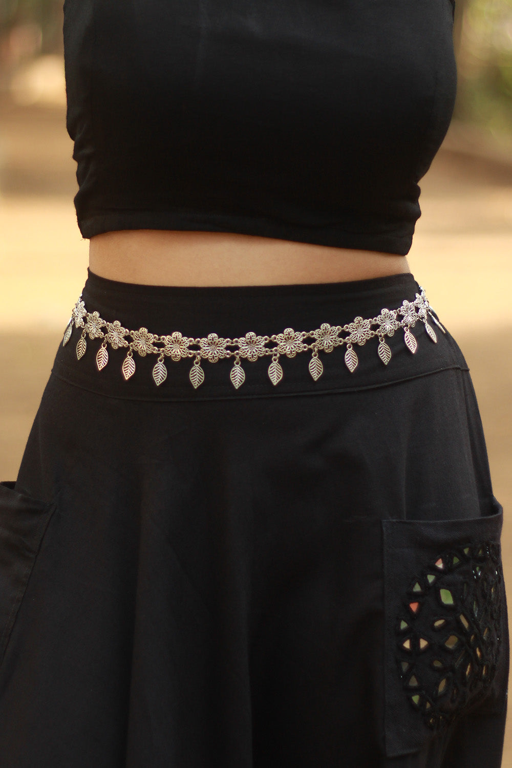 German Silver Belt | Flowers