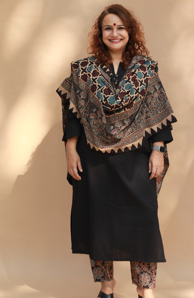 Cotton Ajrakh Dupatta