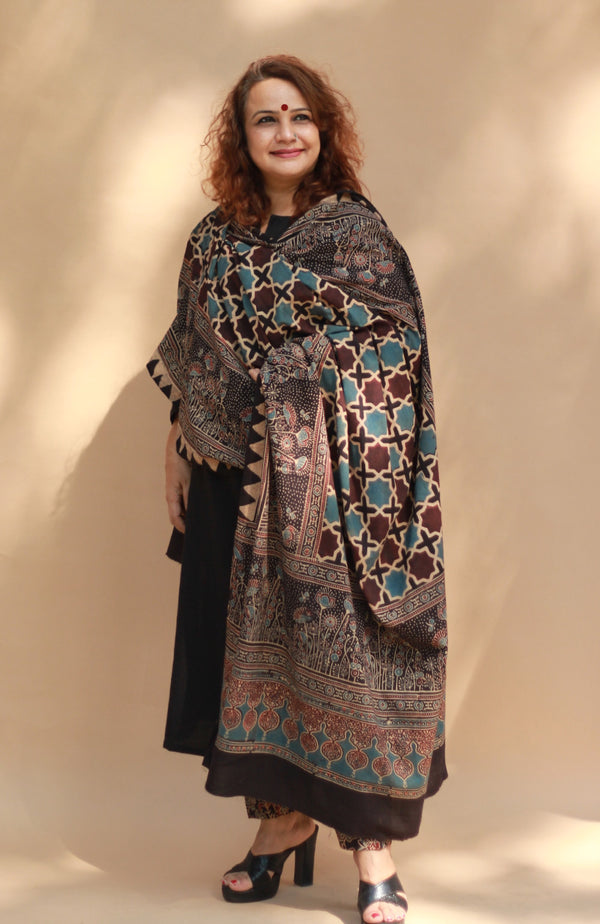 Cotton Ajrakh Dupatta
