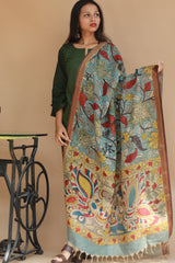 Leela | Cotton Silk Pen Kalamkari Dupatta