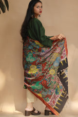 Leela | Cotton Silk Pen Kalamkari Dupatta