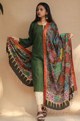 Leela | Cotton Silk Pen Kalamkari Dupatta
