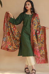 Leela | Cotton Silk Pen Kalamkari Dupatta